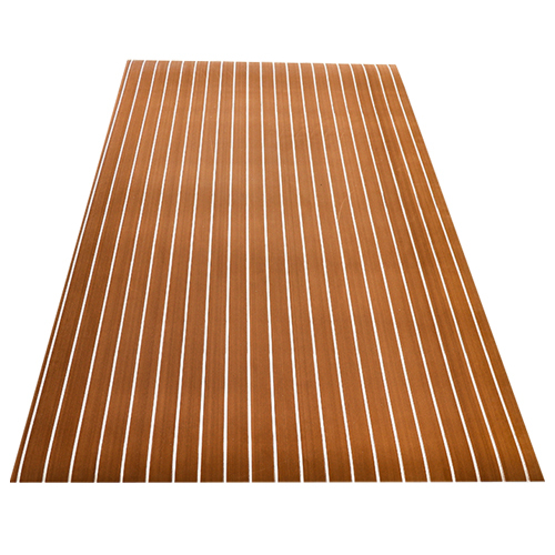 Plancher de bateau en mousse de feuille de faux teck résistant aux UV marine marron clair et blanc