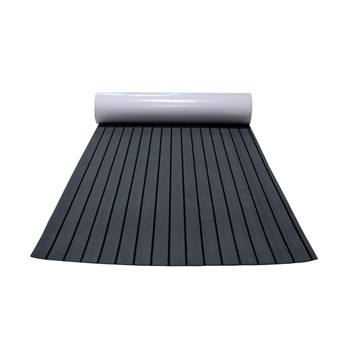 Plancher de bateau en mousse de feuille de faux teck résistant aux UV marine gris foncé et noir