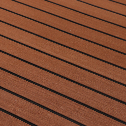 Plancher de bateau en mousse de feuille de faux teck résistant aux UV marine marron foncé et noir