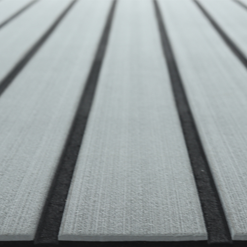 Plancher de bateau en mousse de feuille de faux teck résistant aux UV marine gris clair et noir