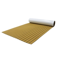 Plancher de bateau en mousse de feuille de faux teck résistant aux UV marine teck clair et noir