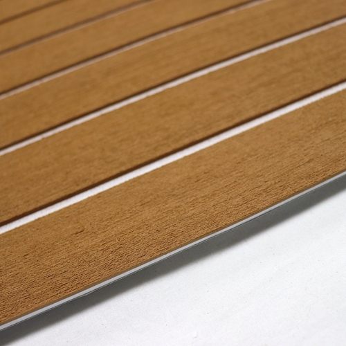 Plancher de bateau en mousse de feuille de faux teck résistant aux UV marine marron clair et blanc