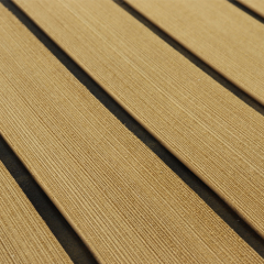 Plancher de bateau en mousse de feuille de faux teck résistant aux UV marine teck clair et noir