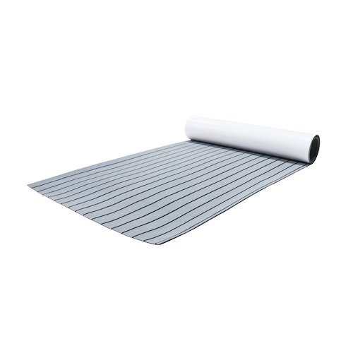 Plancher de bateau en mousse de feuille de faux teck résistant aux UV marine gris clair et noir