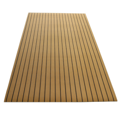 Plancher de bateau en mousse de feuille de faux teck résistant aux UV marine teck clair et noir