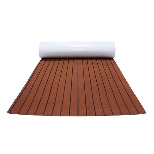 Plancher de bateau en mousse de feuille de faux teck résistant aux UV marine marron foncé et noir