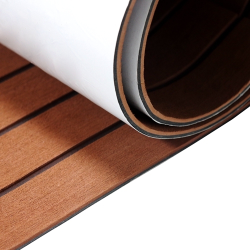 Plancher de bateau en mousse de feuille de faux teck résistant aux UV marine marron foncé et noir