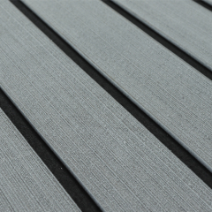 Plancher de bateau en mousse de feuille de faux teck résistant aux UV marine gris clair et noir