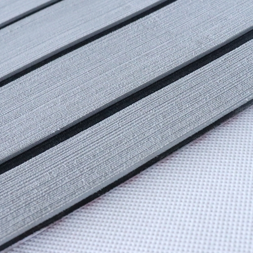 Marine UV-resistant Faux Teak Sheet Foam Boat Flooring Light Grey & Black