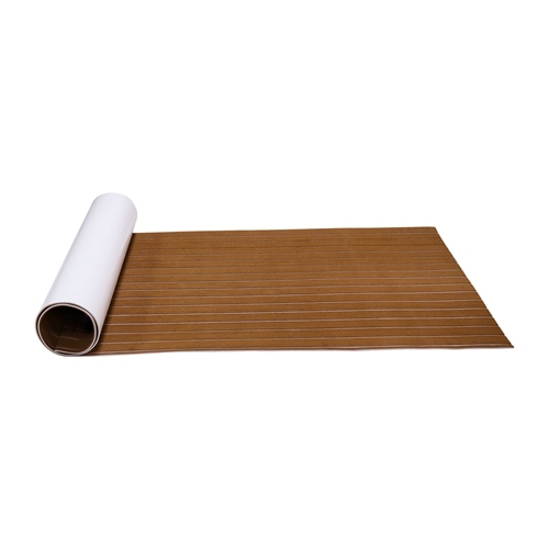 Plancher de bateau en mousse de feuille de faux teck résistant aux UV marine marron clair et blanc