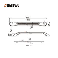 Pearl Chrome Handle with Leather--covered LED Entry Door Handle（Overall Length351.2mm C.C.290mm）