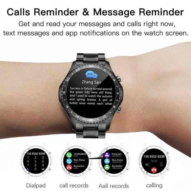LIGE  New Men Smart Watch Full Touch Screen Sports Fitness Watch Waterproof