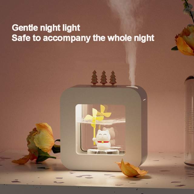 XIaomi Humidifier Portable Aroma Oil Diffuser USB 450ml LED Light Cute Pet Gift Air Humidifier