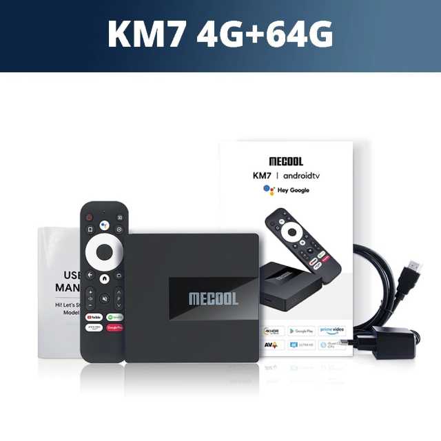 Mecool Android 11 TV Box KM7 ATV Google Certified Amlogic S905Y4 DDR4 Androidtv 5G WiFi Youtube 4K Netflix