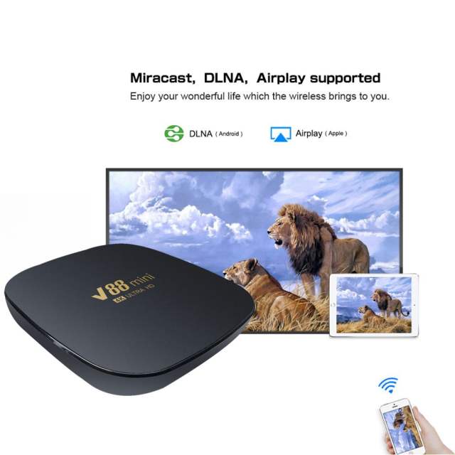 New V88 Mini Smart TV Box Android 12 Allwinner H3 Quad Core 2.4G WIFI 8K Set Top Box Media Player