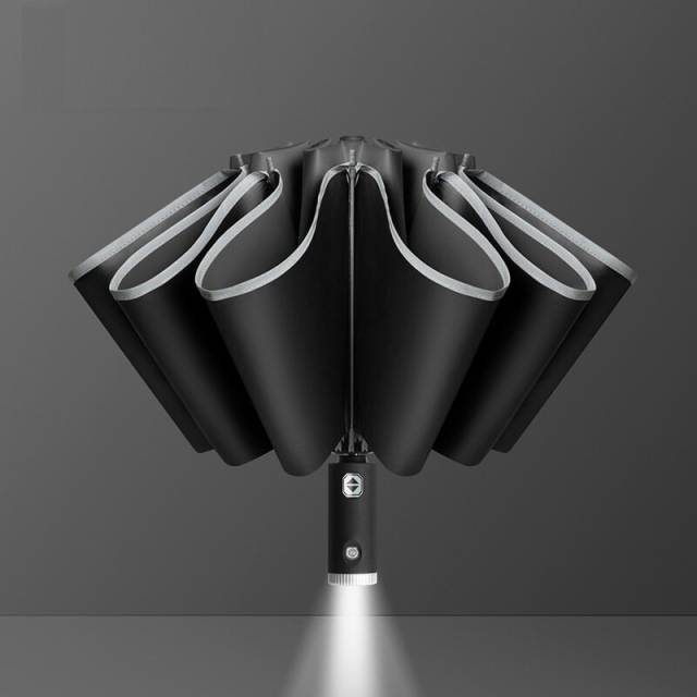 New Xiaomi Folding Light-emitting LED Reverse Umbrella Ten-bones Three-folding Automatic Umbrella