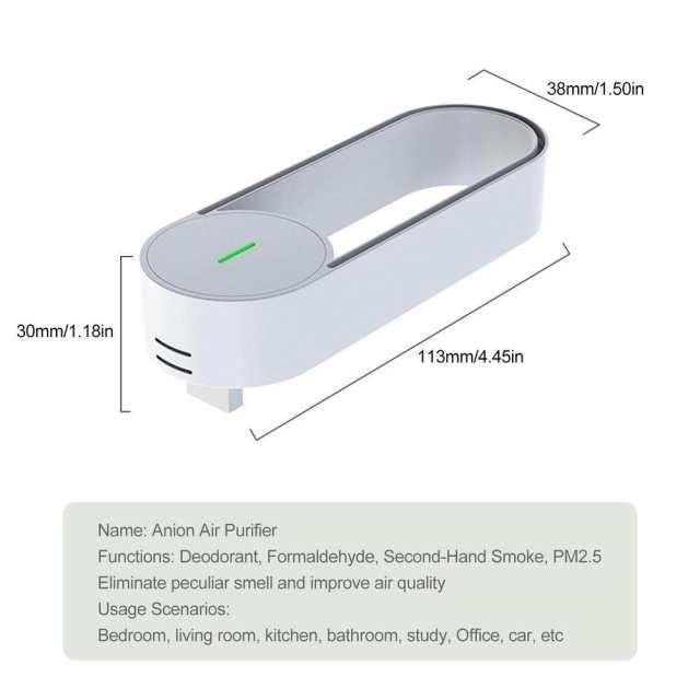 Xiaomi Anion Air Purifier Dust Cigarette Smoke Remover Portable Safety Silent Negative Ion Generator