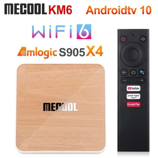 Mecool KM6 deluxe Wifi 6 Amlogic S905X4 Android 10.0 Google Certified 1000M Google Voice TV BOX