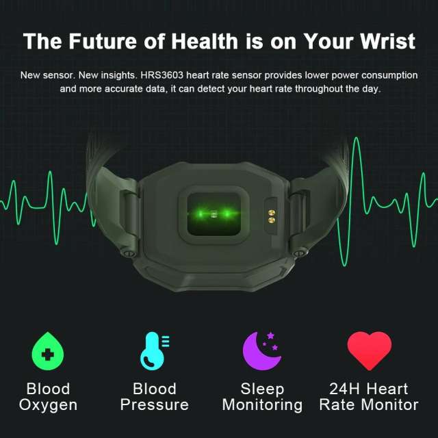 KOSPET ROCK Rugged Watch For Men Outdoor Sports Waterproof Fitness Tracker Blood Pressure Monitor Smart Watch