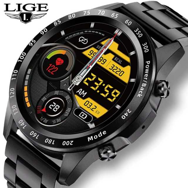 LIGE Bluetooth Call Watch Smart Watch Men Full Touch Fitness Tracker Blood Pressure