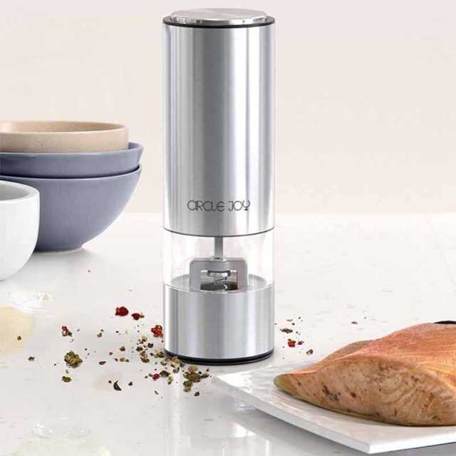 Youpin Circle Joy Electric Grinder Automatic Mill Pepper Salt LED Light 5 Modes Peper Spice Grain Porcelain Grinding Core Mill