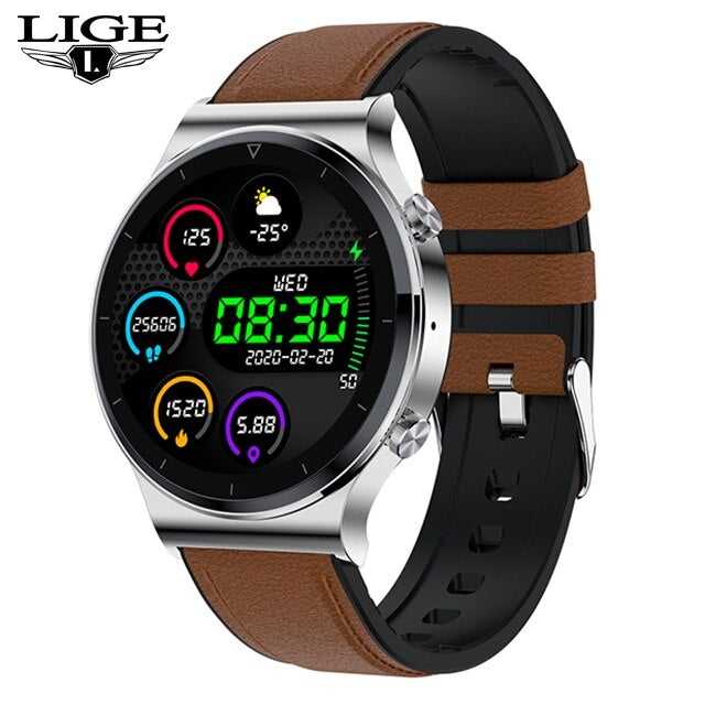 LIGE New Bluetooth Call watch Smart Watch Men IP68 Waterproof Full Touch Screen Sports Fitness Smartwatch