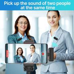 Ulanzi J12 Wireless Lavalier Microphone System Audio Video Voice Recording Mic