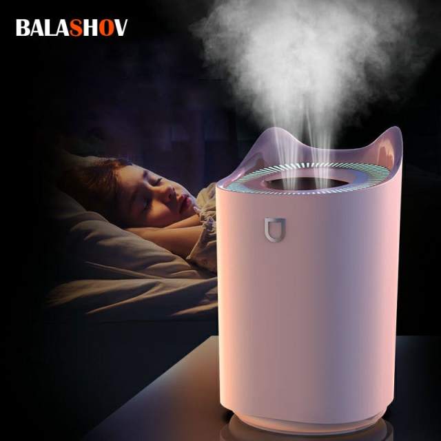 3000mL Air Humidifier Double Nozzle Humidifiers Diffuser USB Aroma Diffuser With Coloful LED Light