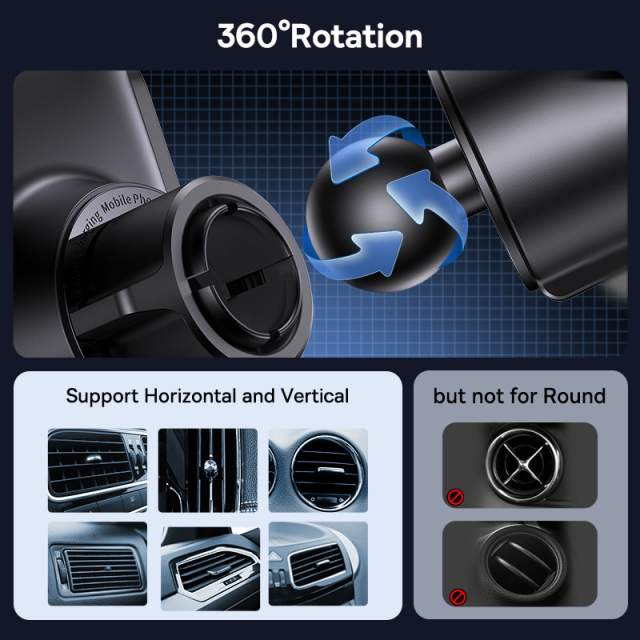 Baseus 15W Automatic Alignment Car Phone Holder Wireless Charger