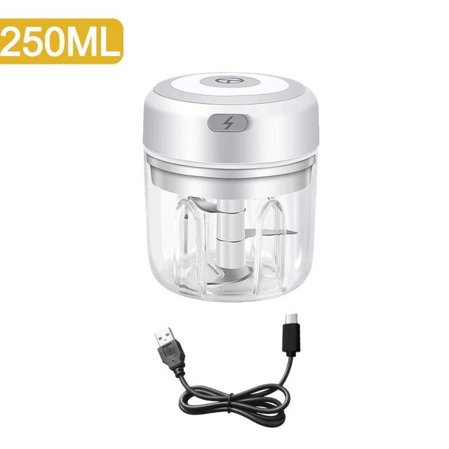 100/250ML Mini Electric Garlic Chopper USB Charging Ginger Masher Machine