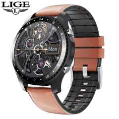 LIGE  New Men Smart Watch Full Touch Screen Sports Fitness Watch Waterproof