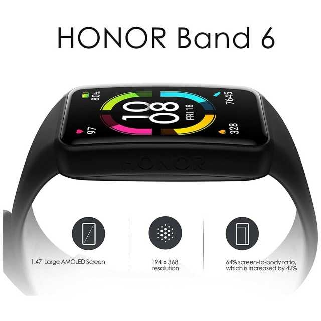 Huawei Honor Band 6 Smart Wristband Full Screen 1.47" AMOLED Smartwatch Global Version