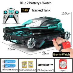 New RC Water Bomb Track Tank 2.4G Rotate Stunt Car Vehicle With Light&Music Gravity Watch Move Shoots