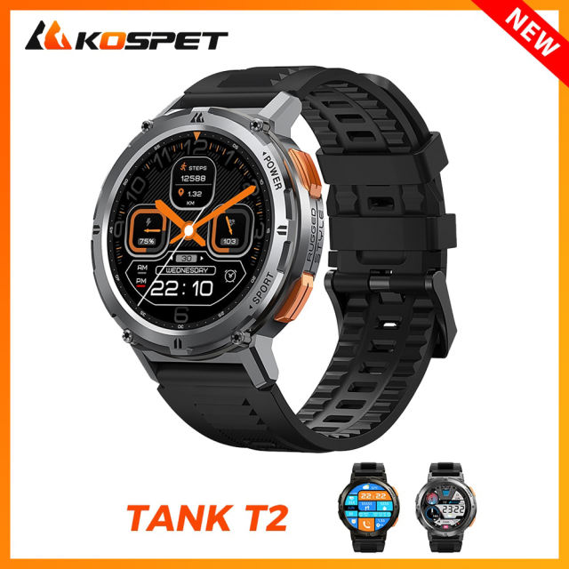 2023 New KOSPET TANK T2 Ultra Military Smart Watch