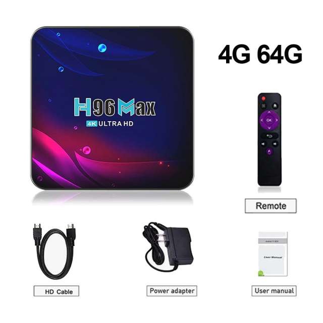 New H96 Max V11 Android 11.0 TV Box Quad core 4K Google Voice Set Top Box Smart Android TV Box