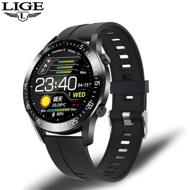 LIGE BW0160 Smart Watch Men Heart Rate Blood Pressure Information Reminder BW0160