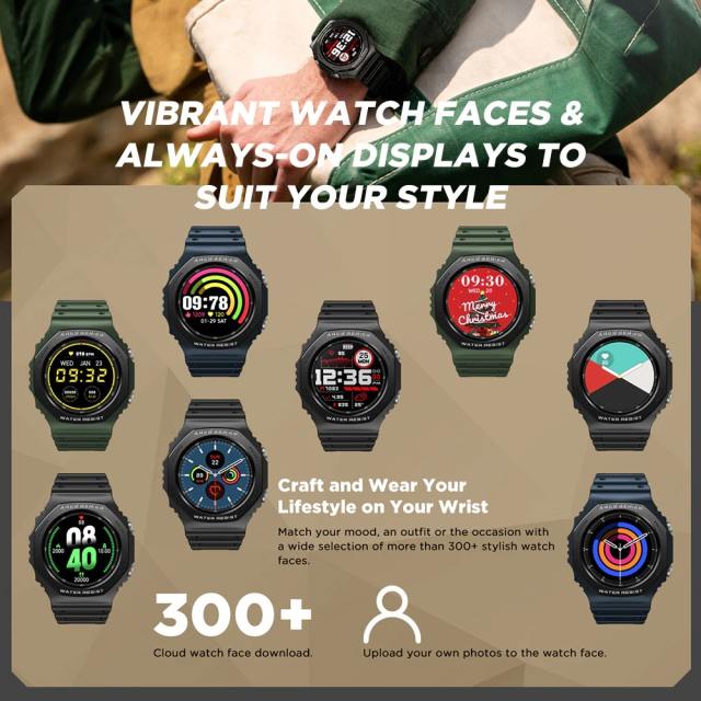 New Zeblaze Ares 2 Rugged Fashion Smart watch 50M Waterproof Heartrate Blood Pressure