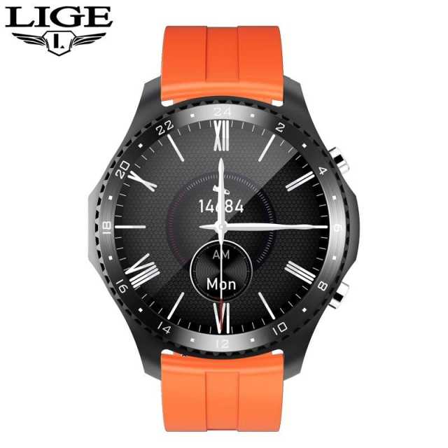 LIGE  New Men Smart Watch Full Touch Screen Sports Fitness Watch Waterproof