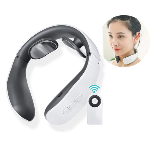 Electric Neck Massager 15 Intensity Sensing Smart Back Massage 4 Pulse Modes USB Rechargeable Cervical Physiotherapy Instrument
