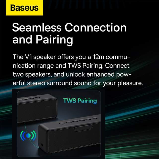 Baseus V1 Bluetooth Speaker Outdoor IPX6 Waterproof Stereo Mini Protable Sound Box