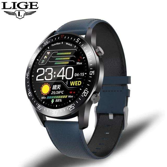 LIGE BW0160 Smart Watch Men Heart Rate Blood Pressure Information Reminder BW0160