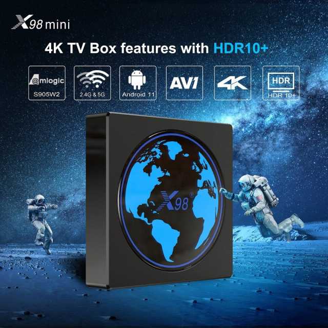 VONTAR X98mini Amlogic S905W2 TV Box Android 11 Support AV1 Wifi BT Youtube Media Player Set Top Box