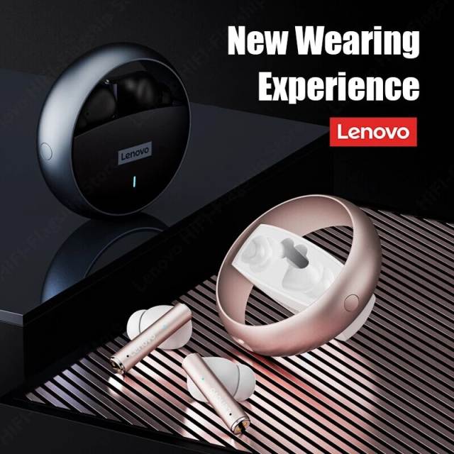 Lenovo LP60 Bluetooth Earphone TWS Wireless Rotatable Metal Cavity Ring Earphone