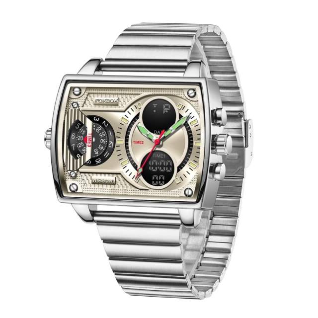LIGE Watches For Men FOXBOX Luxury Brand Sport Wristwatch Waterproof Military Smartwatches