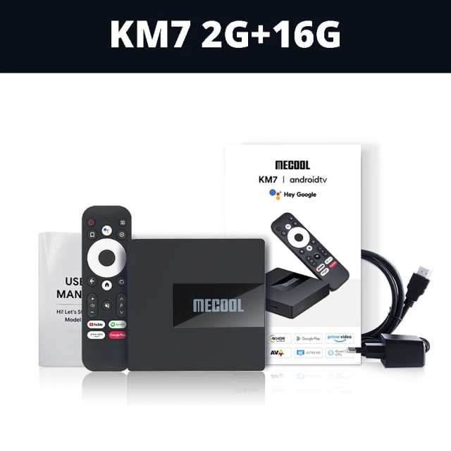 Mecool Android 11 TV Box KM7 ATV Google Certified Amlogic S905Y4 DDR4 Androidtv 5G WiFi Youtube 4K Netflix