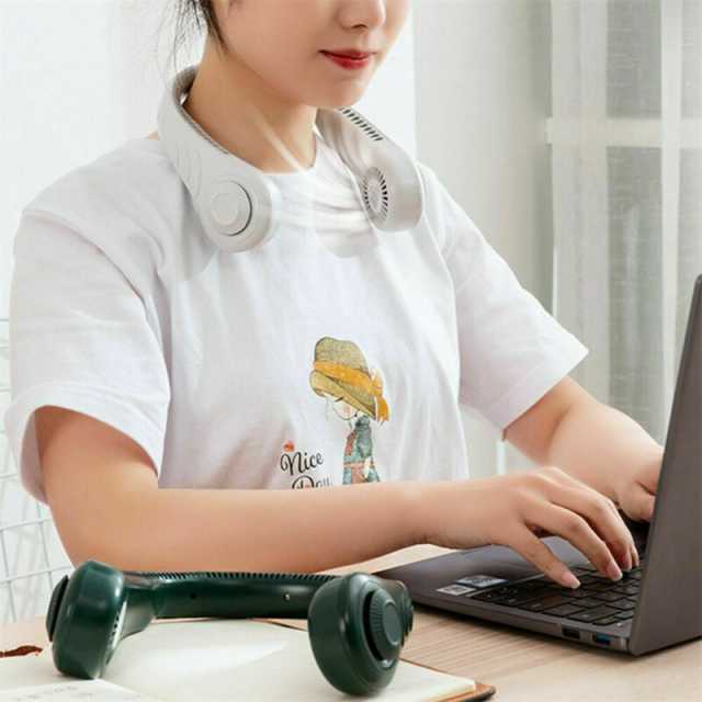 Beauty Portable Mini Fan Neckband Bladeless Lazy Neck Hanging Cooler Fan