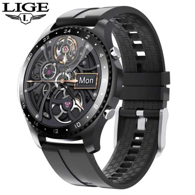 LIGE  New Men Smart Watch Full Touch Screen Sports Fitness Watch Waterproof