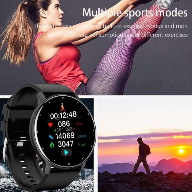 New LIGE New Smart Watch Men Full Touch Screen Sport Fitness Watch IP67 Waterproof
