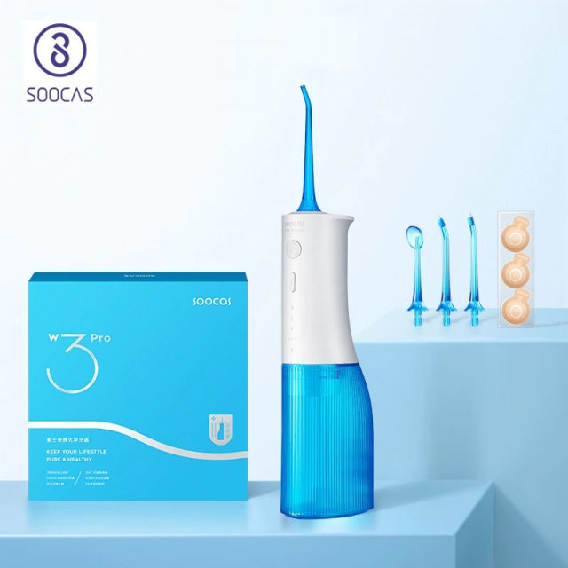 SOOCAS W3 Pro Water Flosser Teeth 4 Type Nozzle Cleaner Oral Irrigator Type-c Rechargeable Cleaner