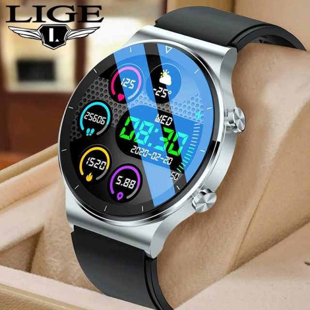 LIGE New Bluetooth Call watch Smart Watch Men IP68 Waterproof Full Touch Screen Sports Fitness Smartwatch